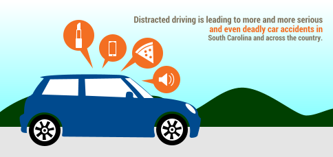 distracted driving leads to serious and deadly car accidents infographic