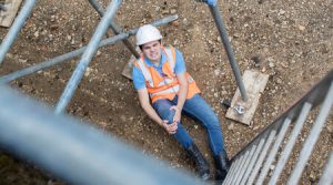 Construction worker fell from ladder