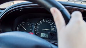 speedometer saying that car is speeding