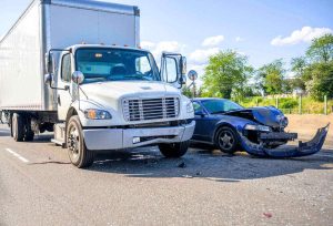 Collision Of A Semi Truck With Box Trailer A Passenger