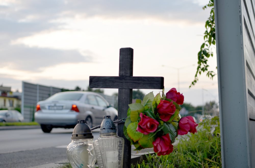 Image of a roadside memorial