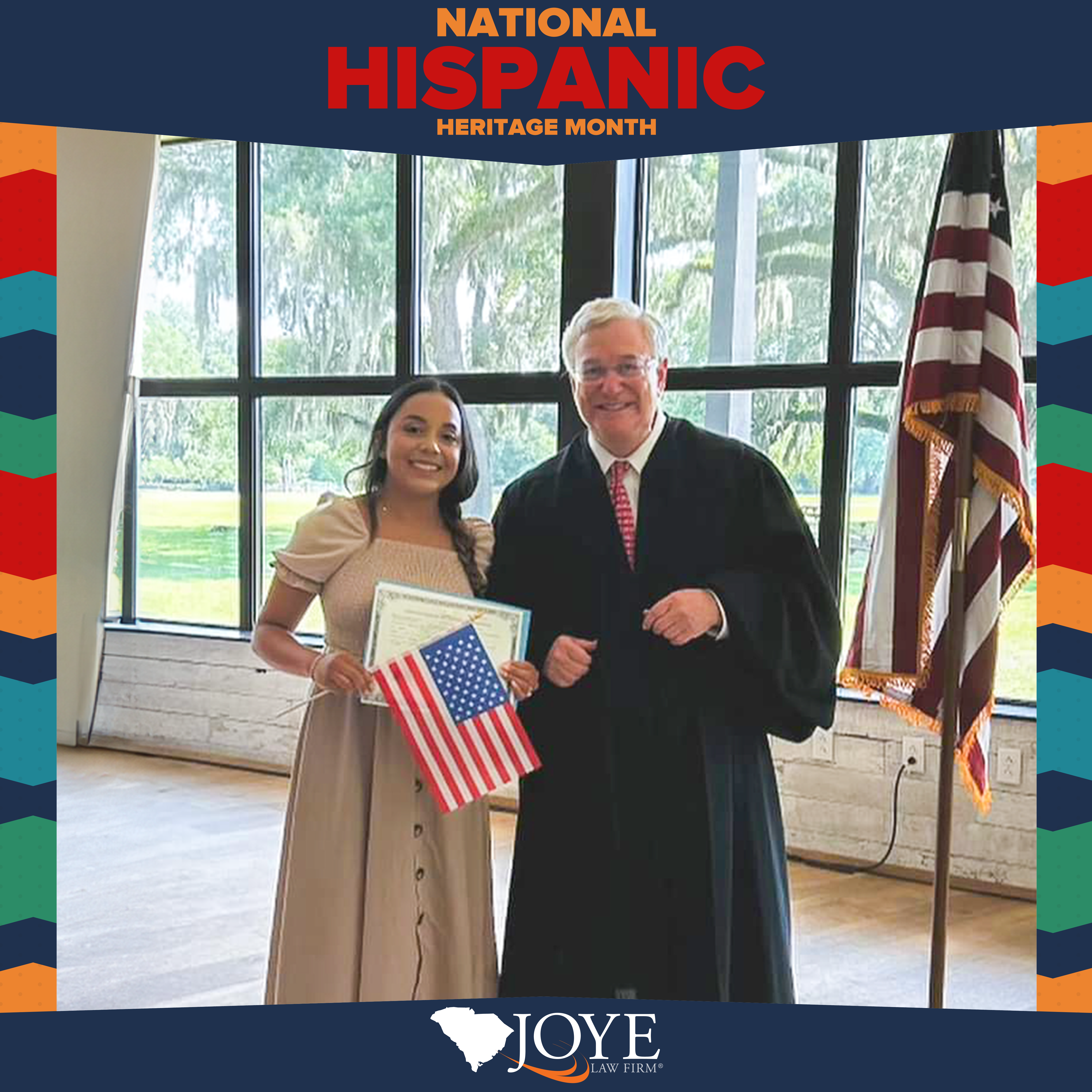 Hispanic Heritage Month- Joye Law Firm Employee getting her citizenship