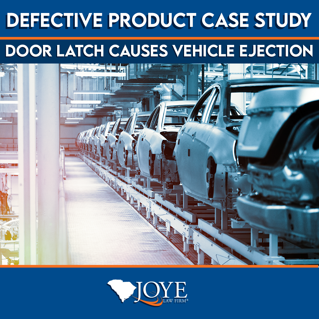 Defective Product Case Study, Door latch causes vehicle ejection. Confidential settlement for victim