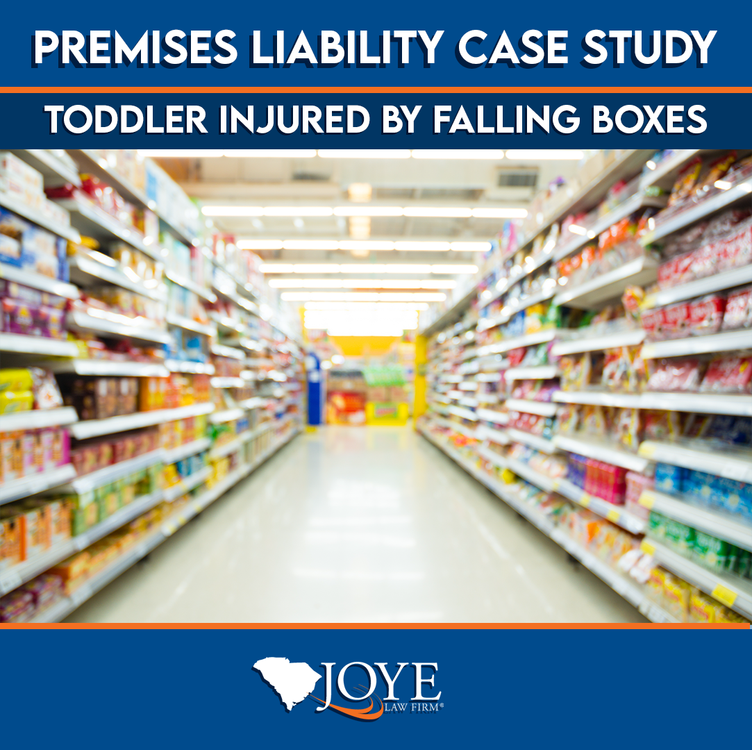 Premises Liability case study, toddler injured by falling merchandise. Joye Law Firm confidential settlement