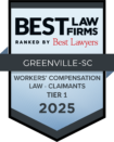 2025 Best Law Firms Badge - Tier 1 - Greenville - WC