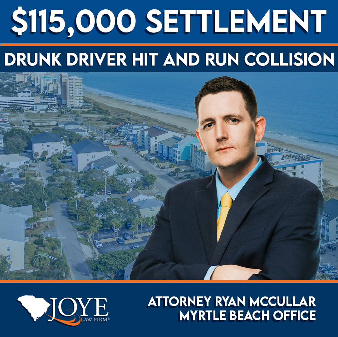 Myrtle Beach Attorney Ryan McCullar wins settlement for $115,000 for client hit by a drunk driver